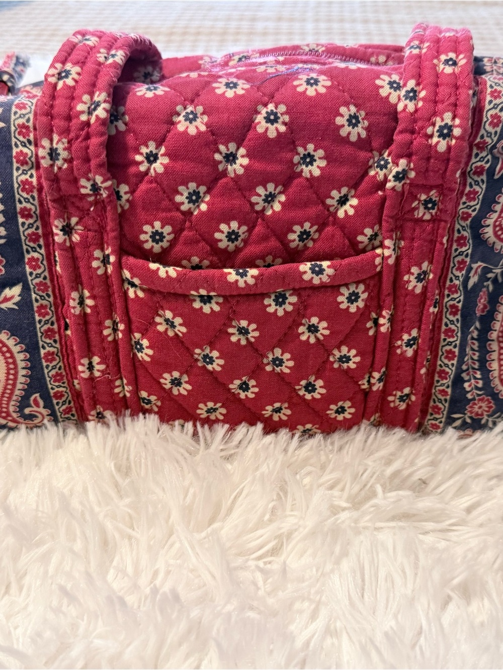 Quilted Floral Red Home Accent Organizer